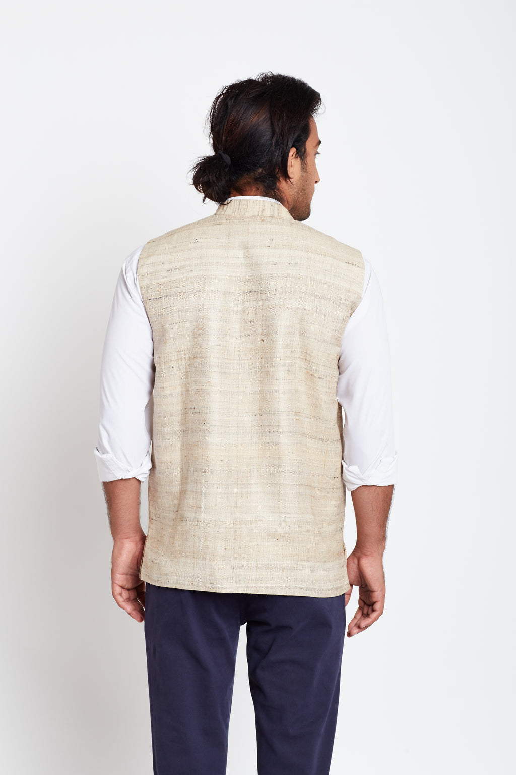 Tussar Patch Work Men Bandi