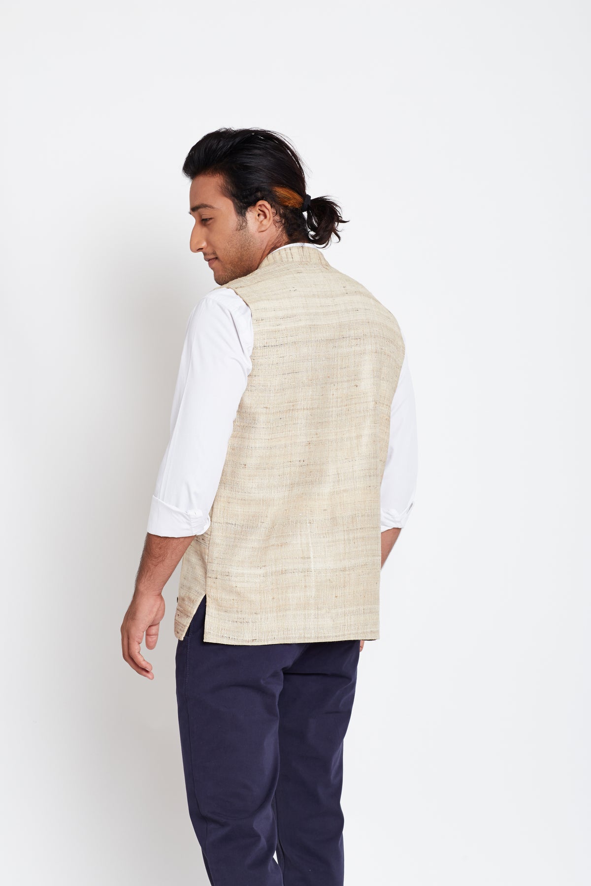 Tussar Patch Work Men Bandi
