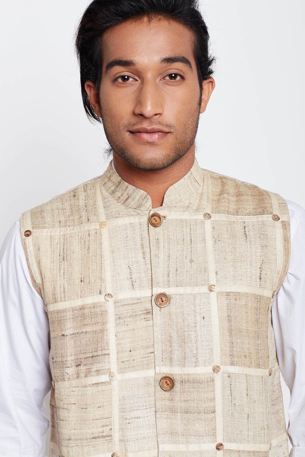 Tussar Patch Work Men Bandi