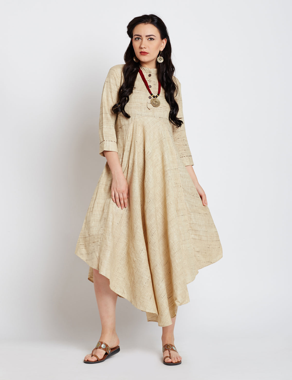 Tussar Women Tiered Dress