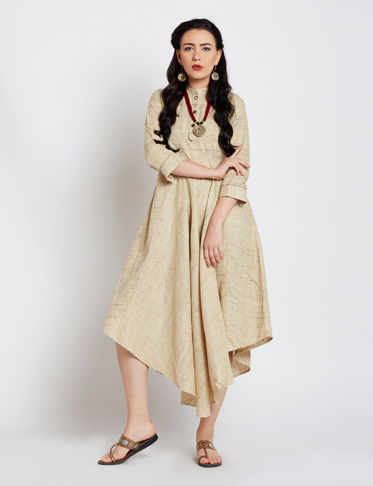 Tussar Women Tiered Dress