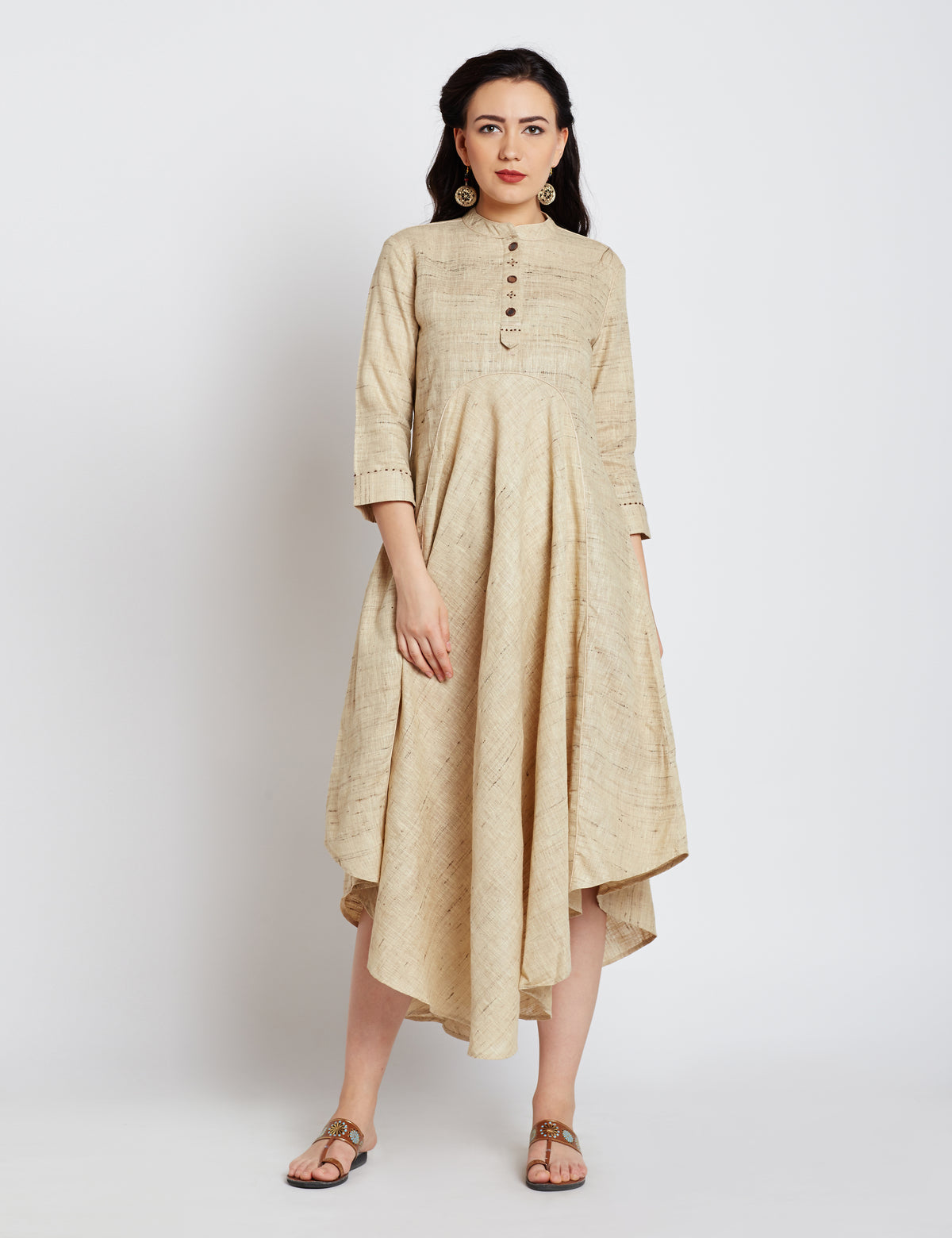 Tussar Women Tiered Dress