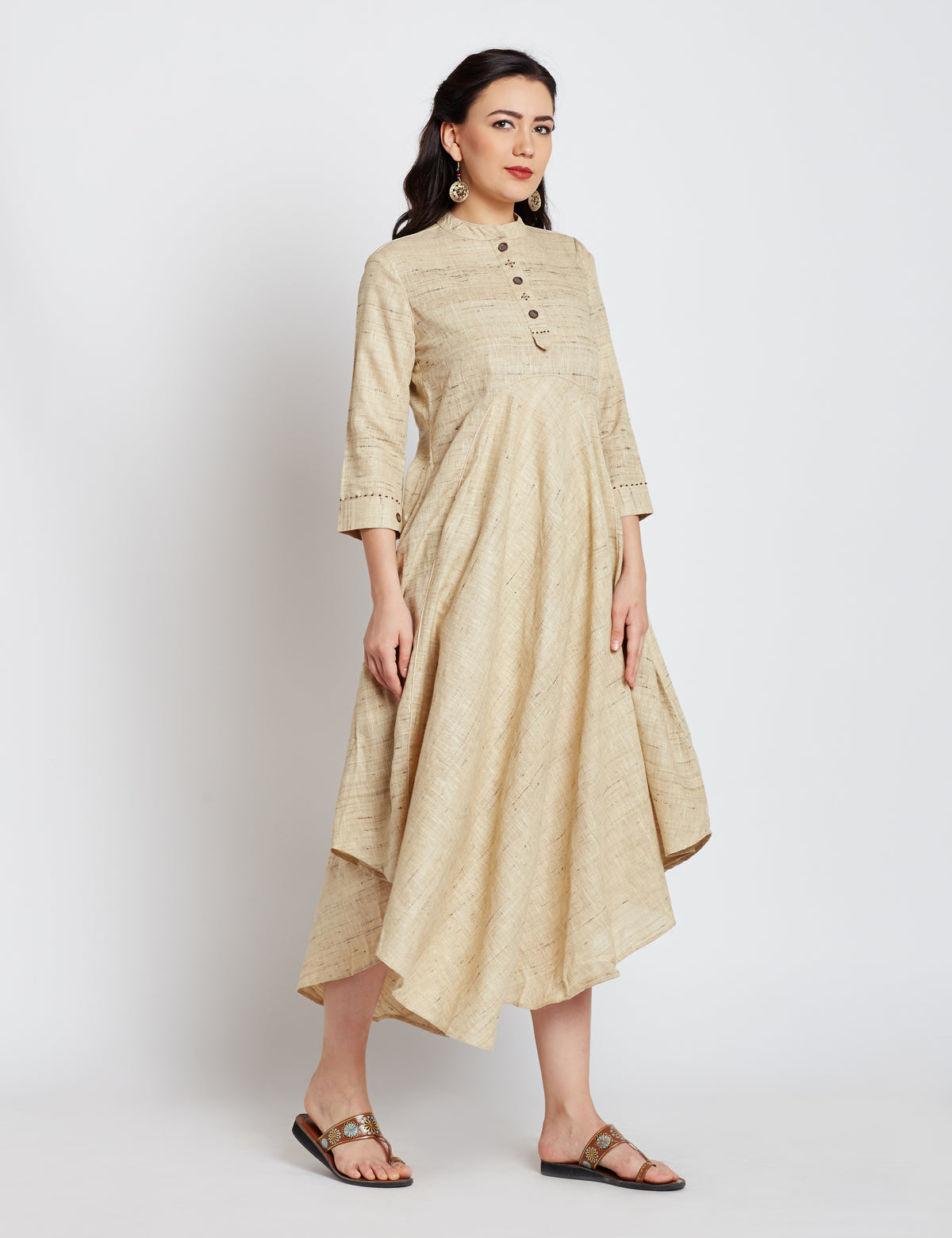 Tussar Women Tiered Dress