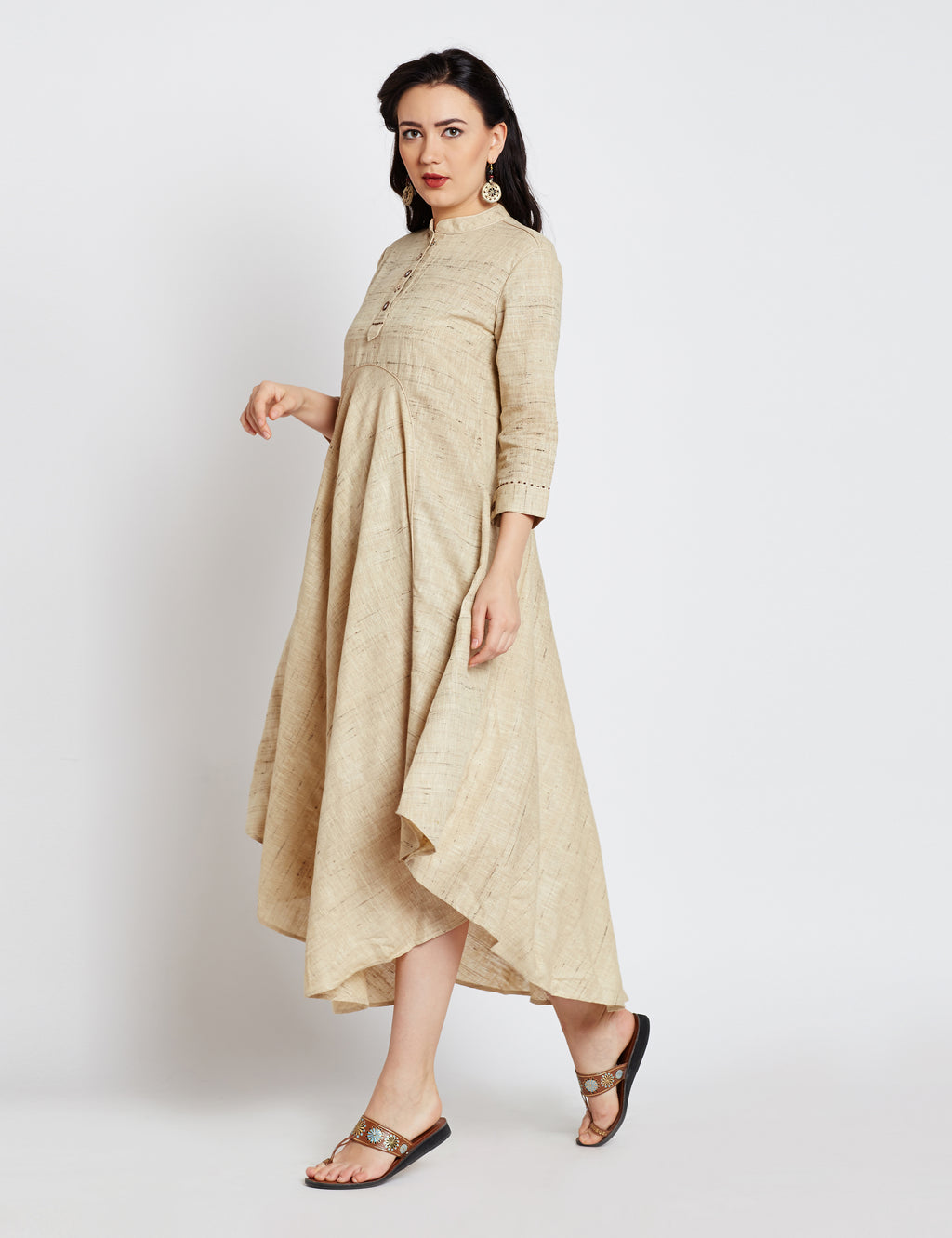 Tussar Women Tiered Dress