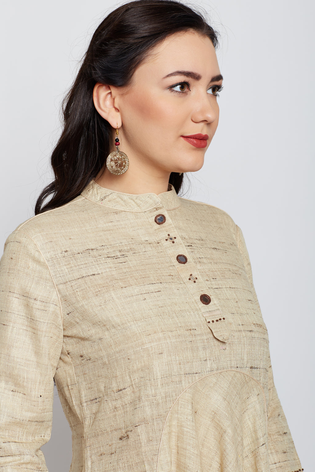 Tussar Women Tiered Dress
