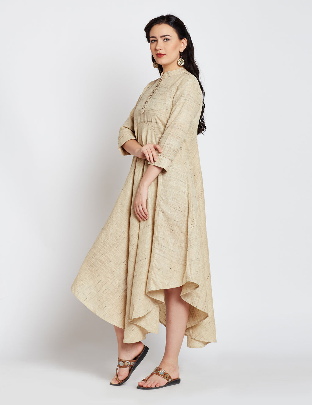 Tussar Women Tiered Dress