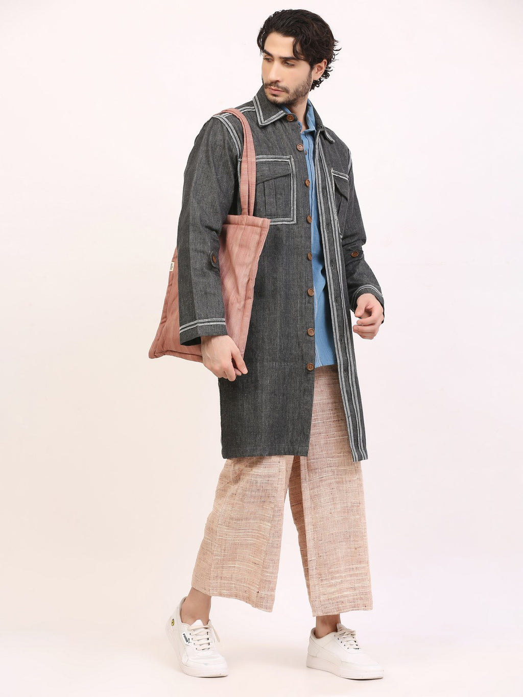 Indigo Overlock Detailing Shirt