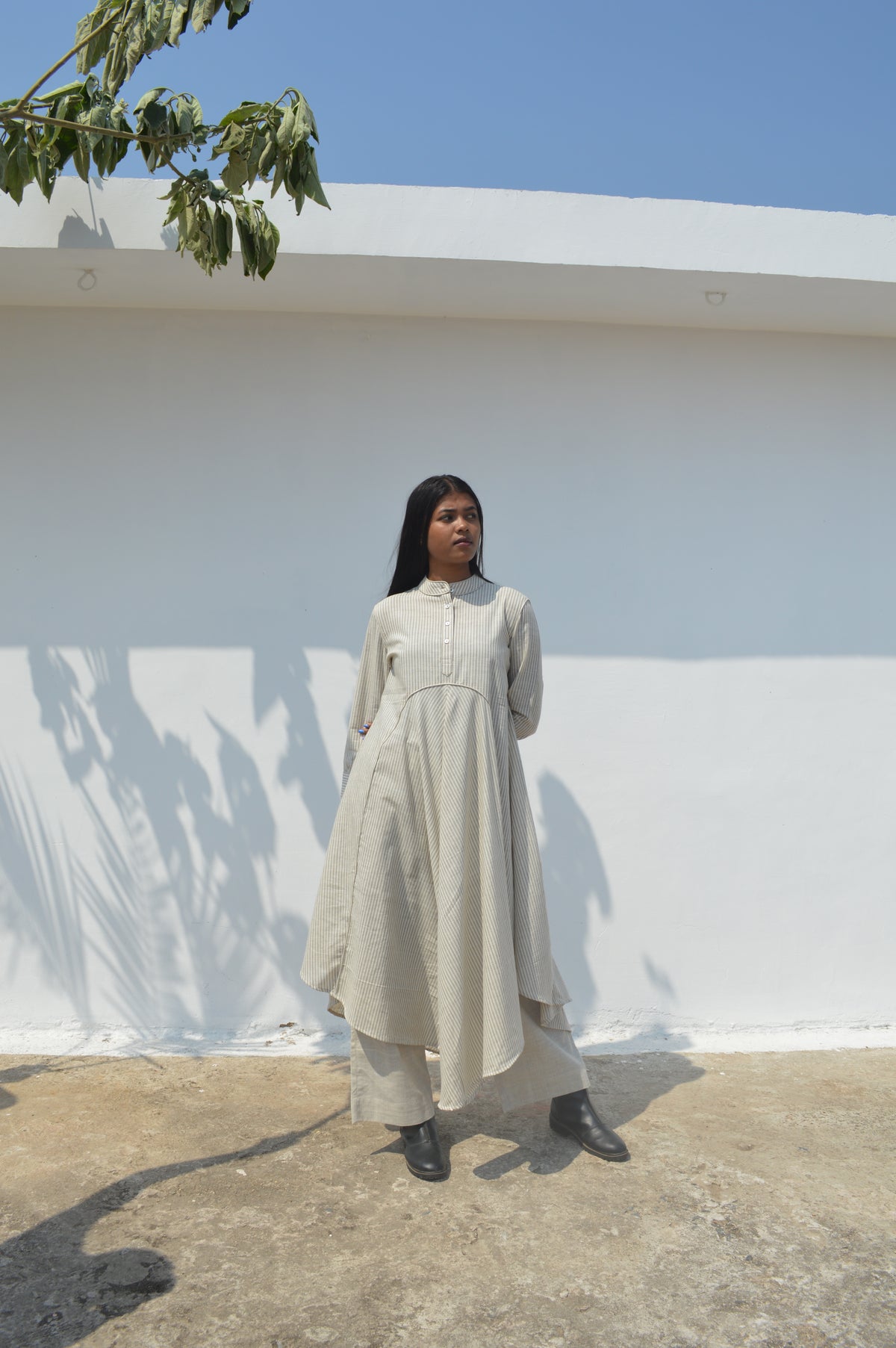 Women Co-Ord Set Cotton Grey
